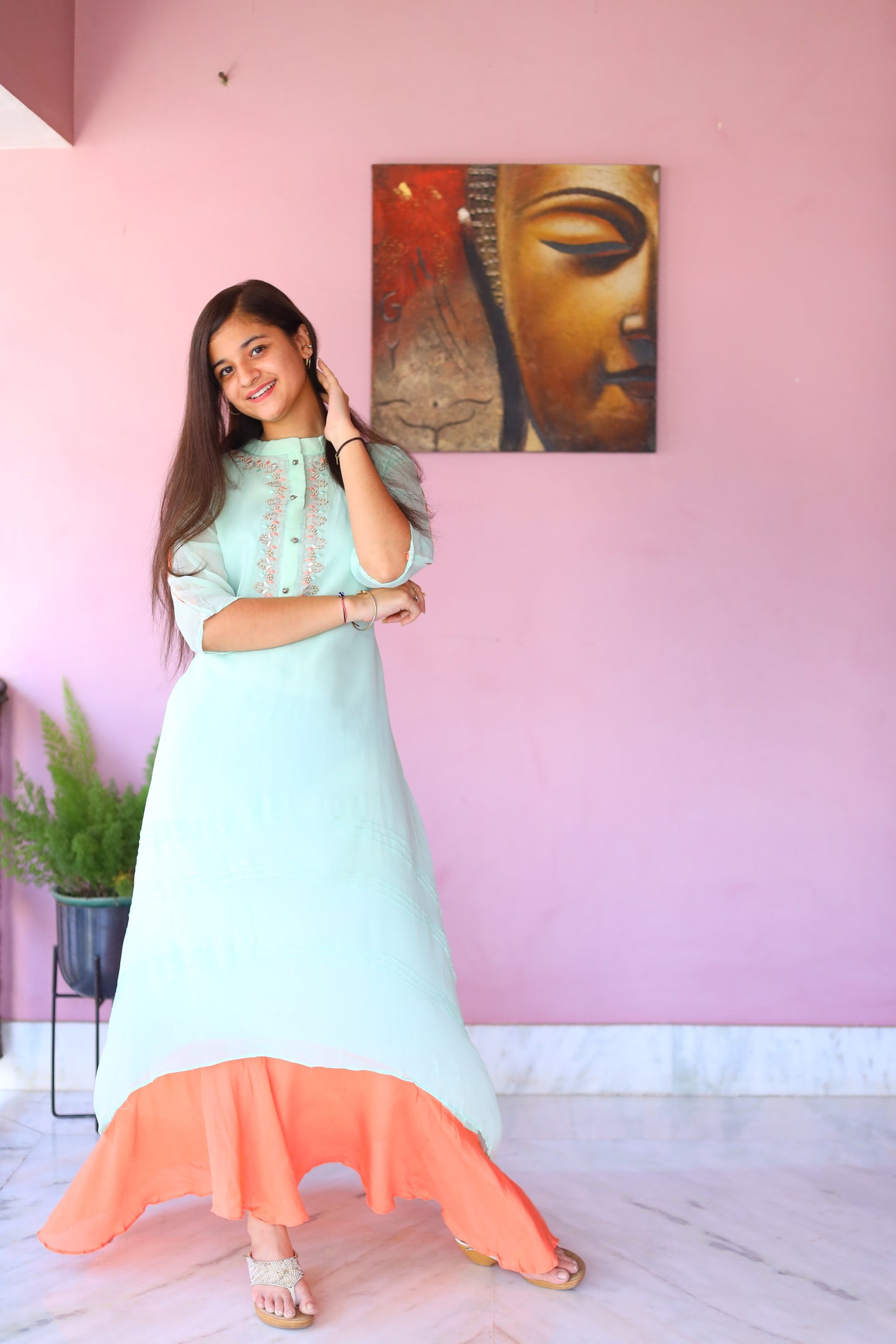 JEENAS Women Georgette Kurti