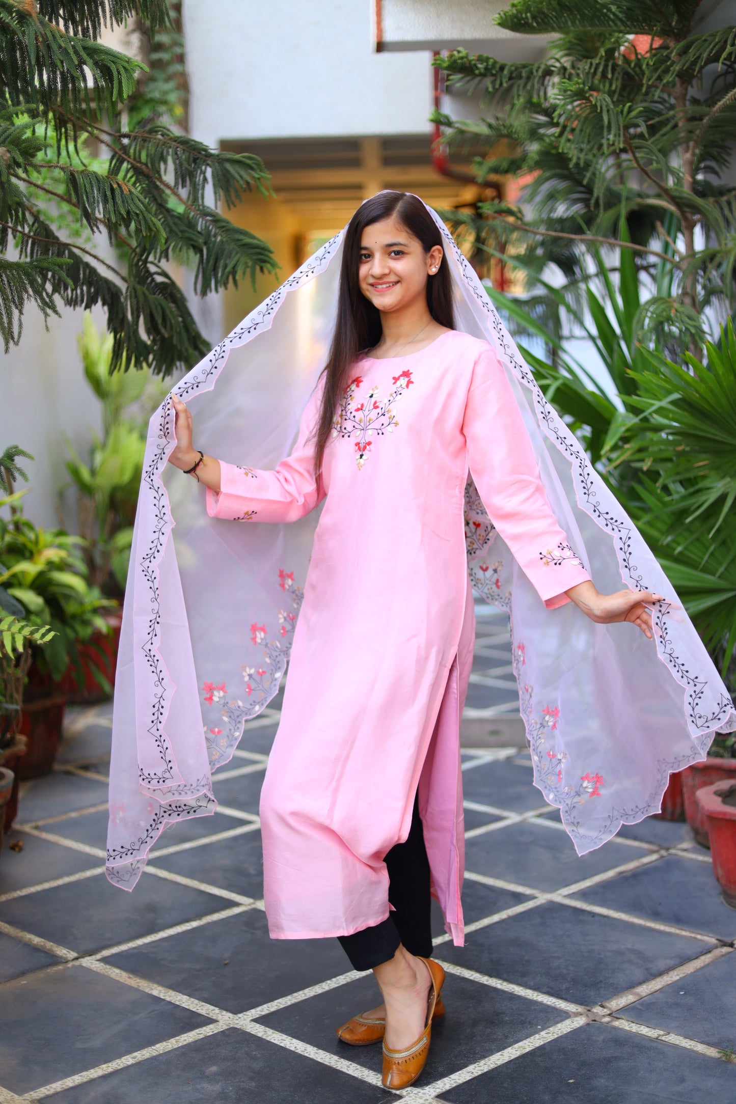 JEENAS Pure Silk kurti dupatta