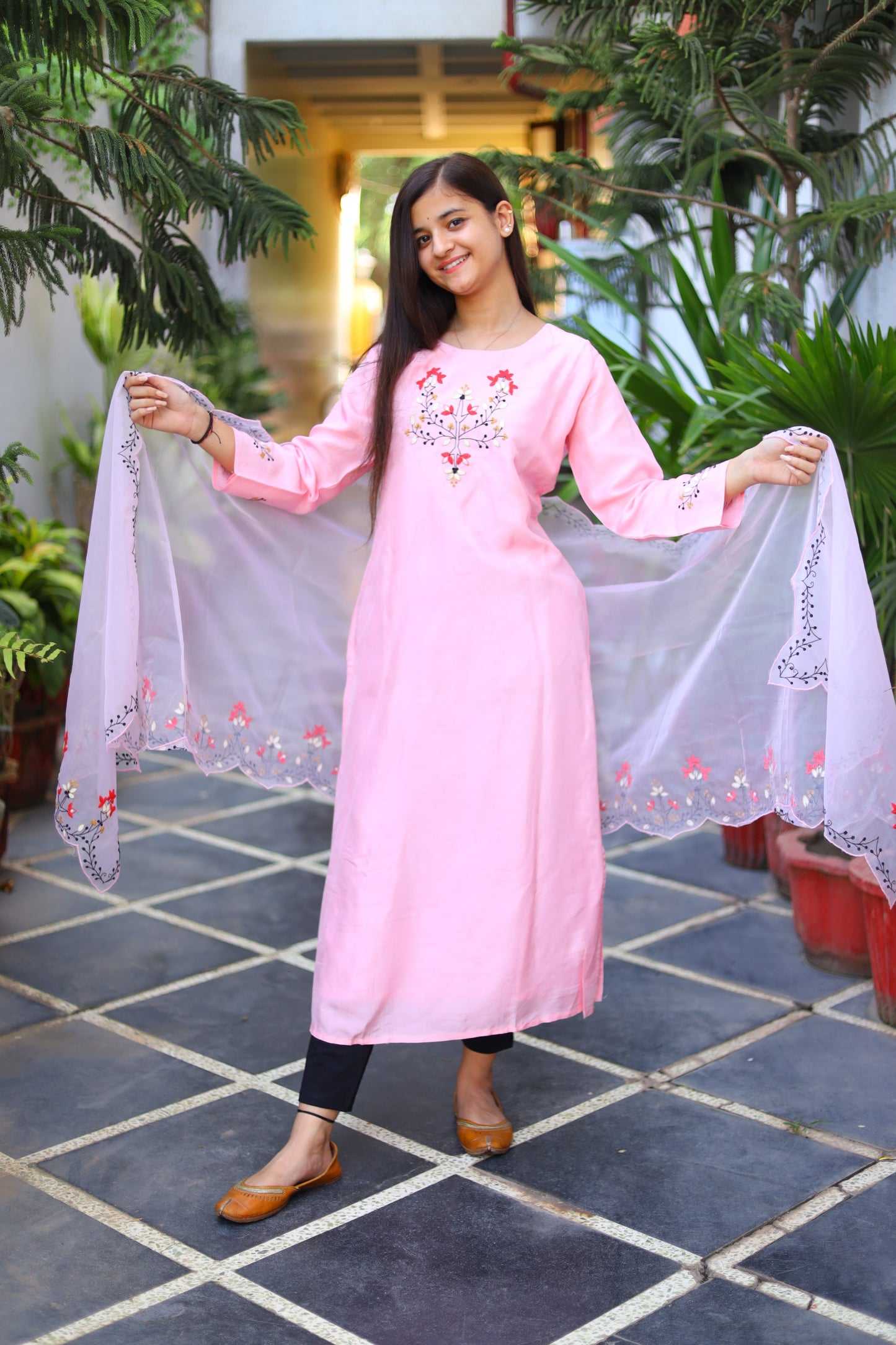 JEENAS Pure Silk kurti dupatta