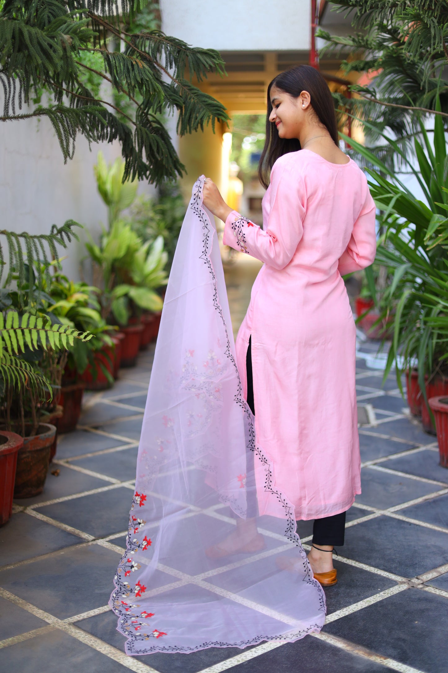 JEENAS Pure Silk kurti dupatta