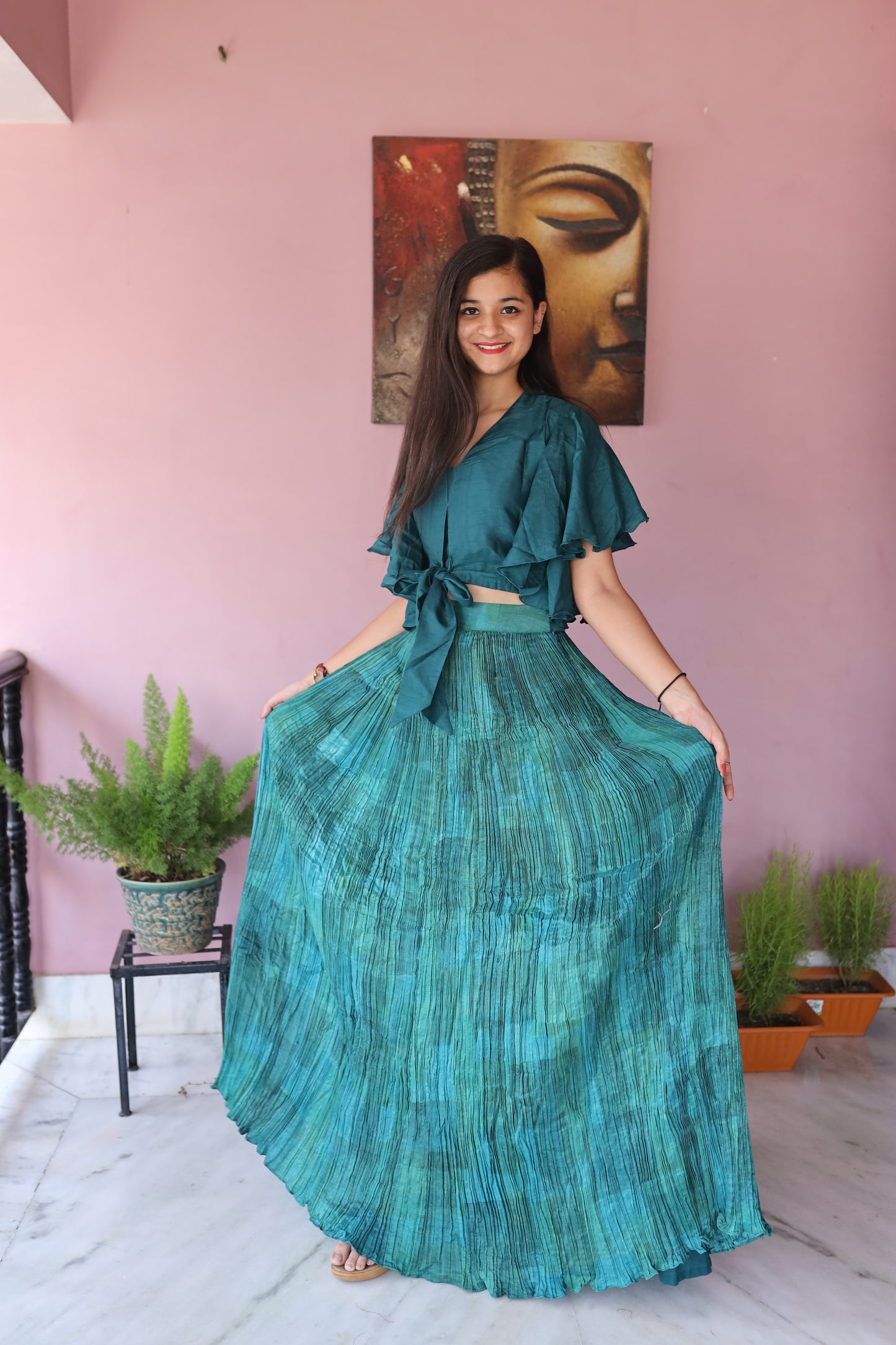 JEENAS Women Pure Silk Two Piece Set
