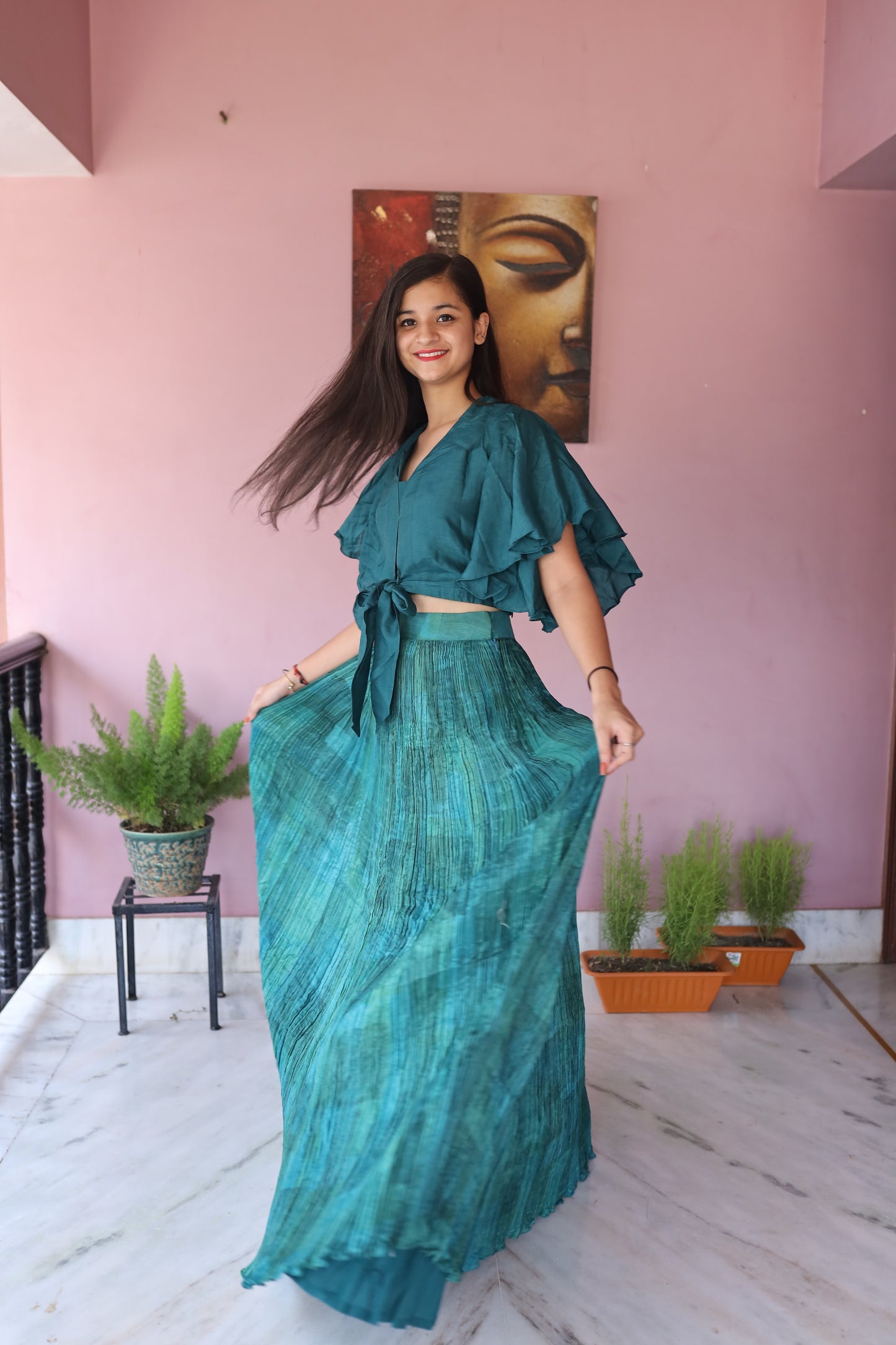 JEENAS Women Pure Silk Two Piece Set