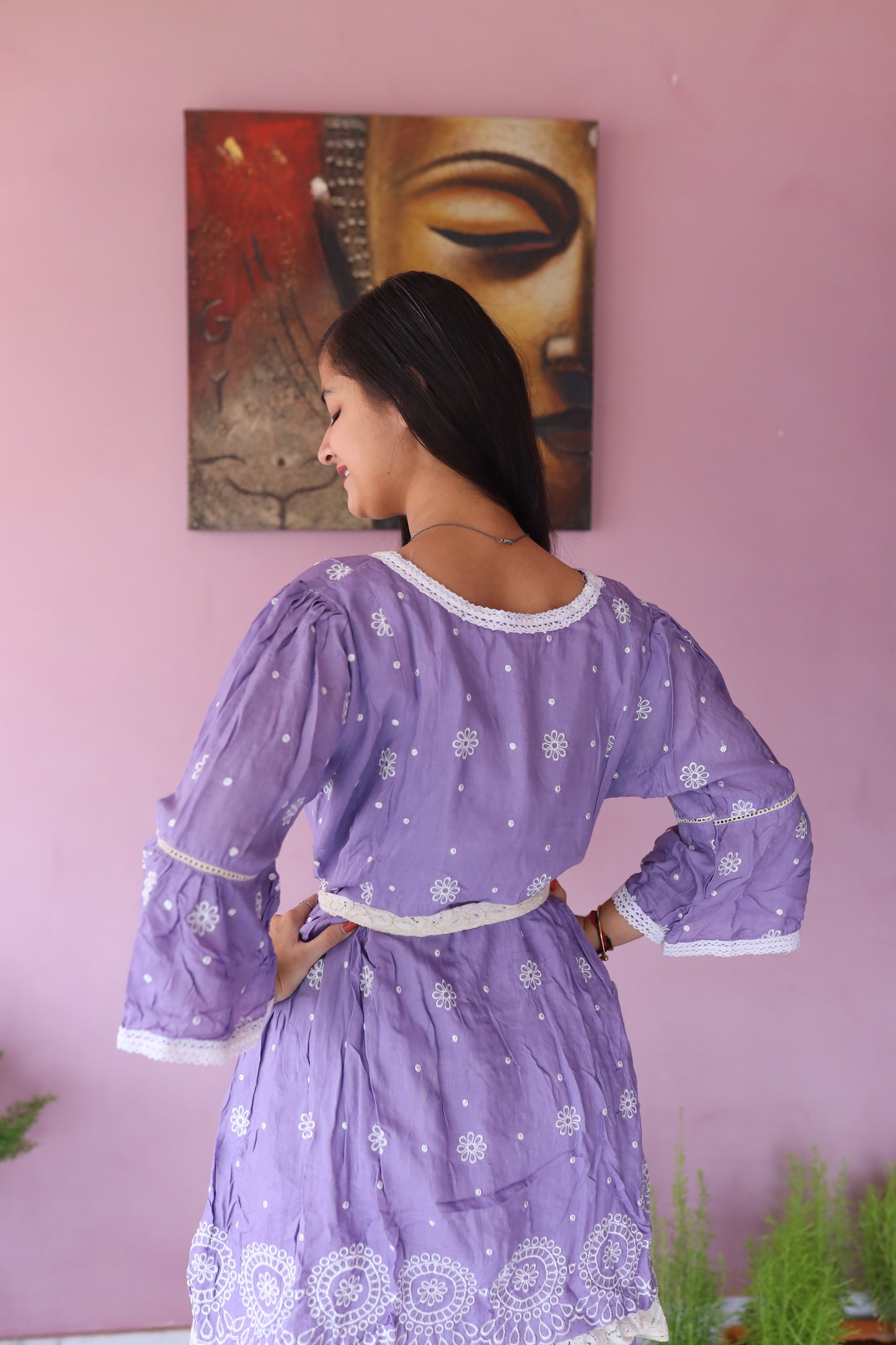 JEENAS Women Pure Masleen Embroidered Co-Ord Set