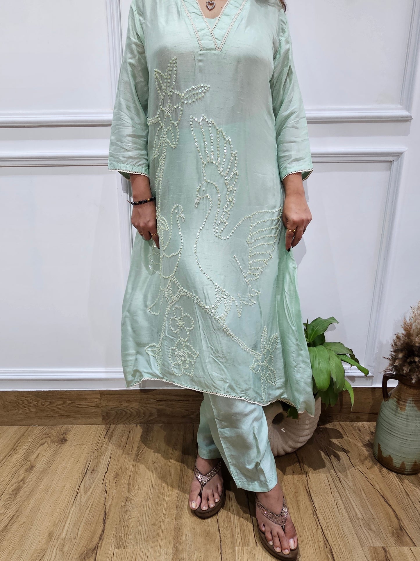 JEENAS pure silk with sequence work kurta