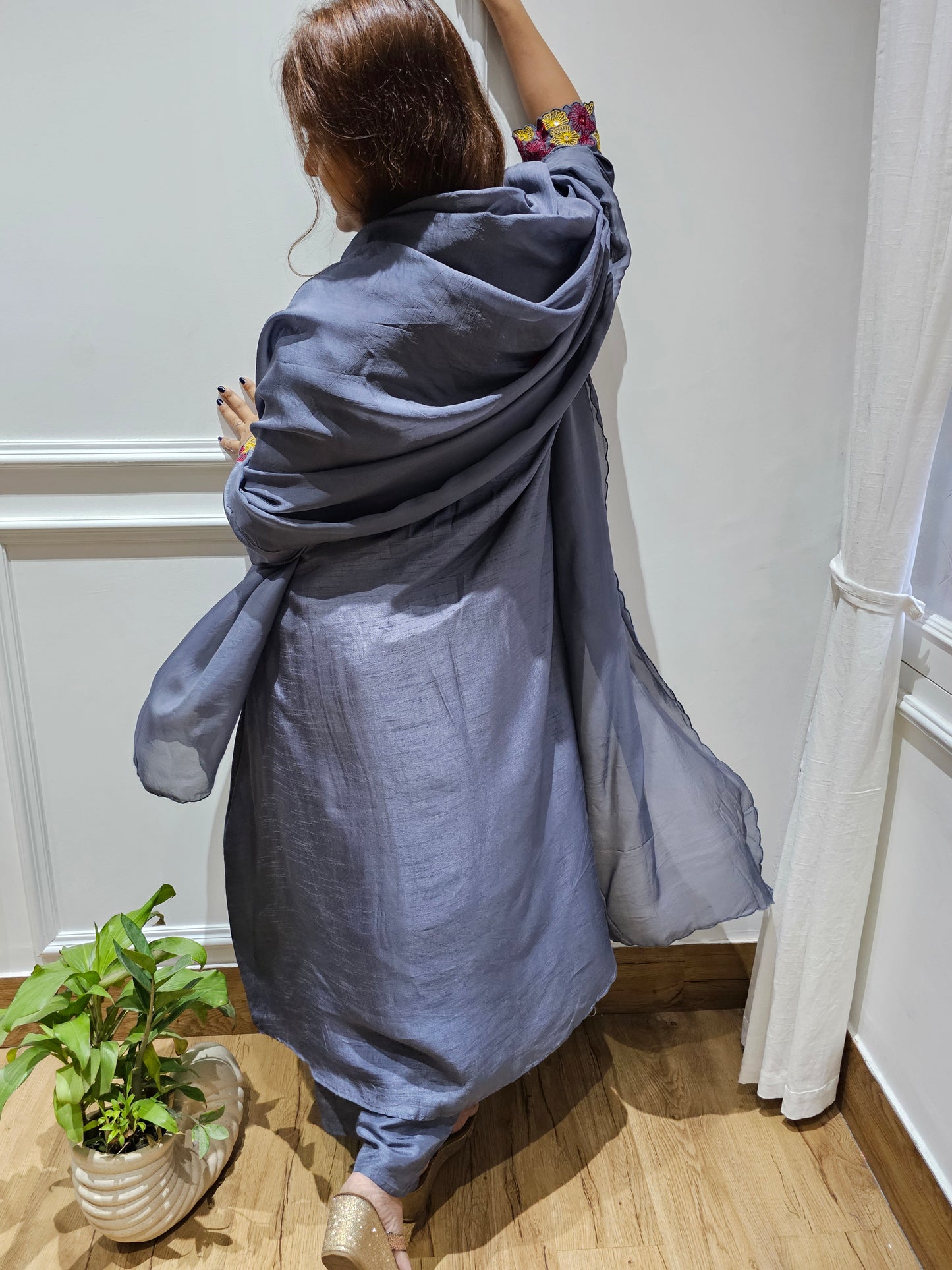 JEENAS pure silk with thread work kurta