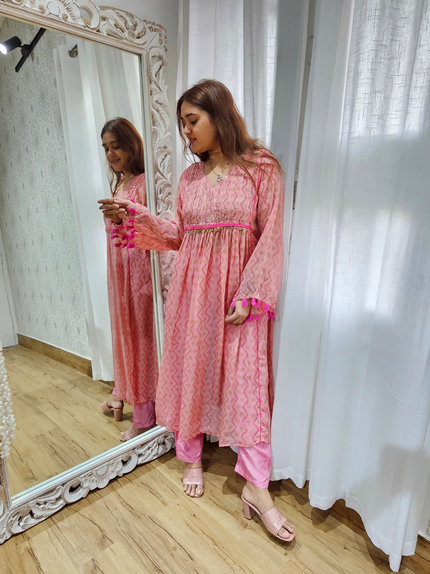 JEENAS Pure organza pant kurta set