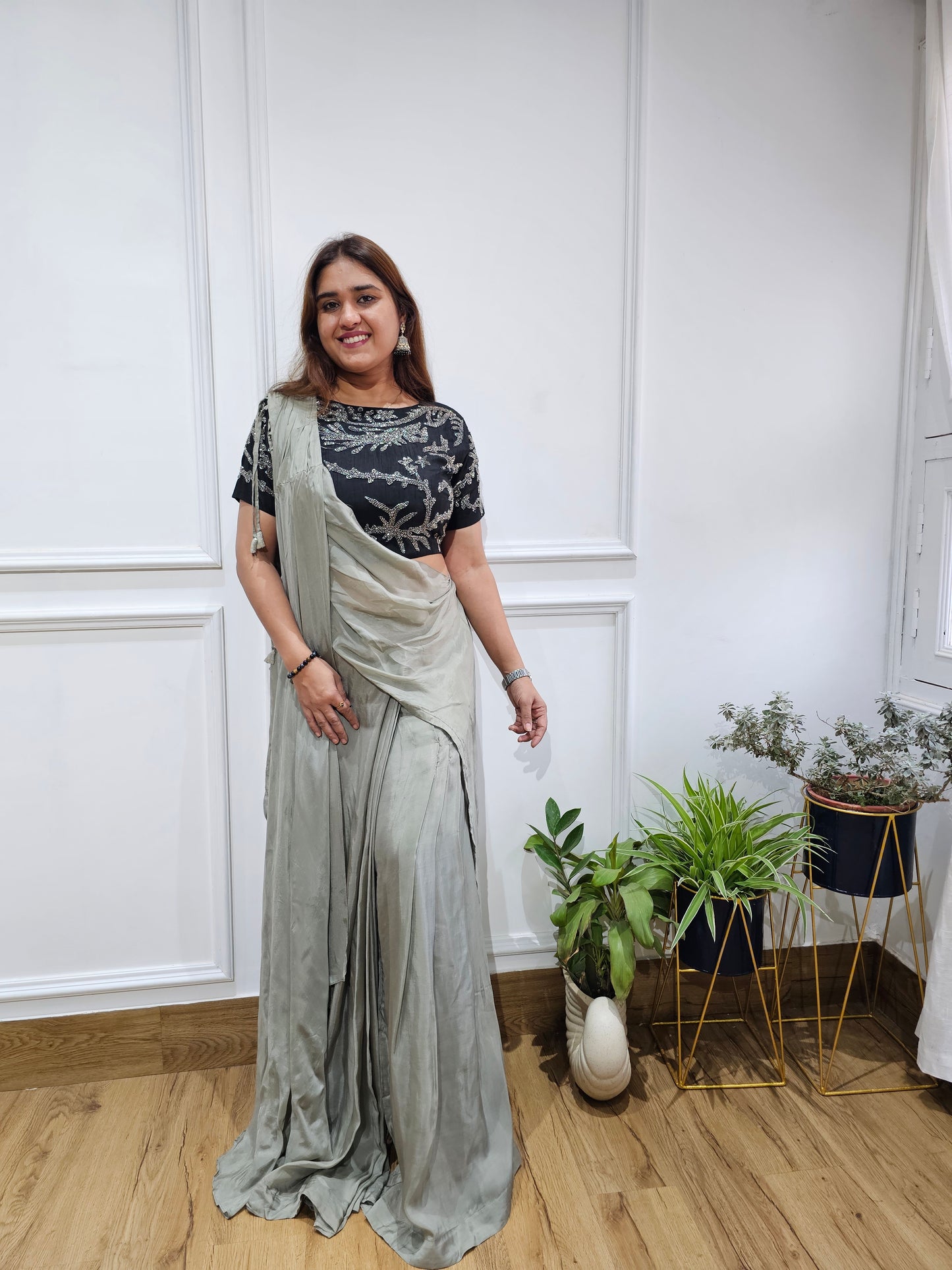 Jeenas indowestern drape pattern dress