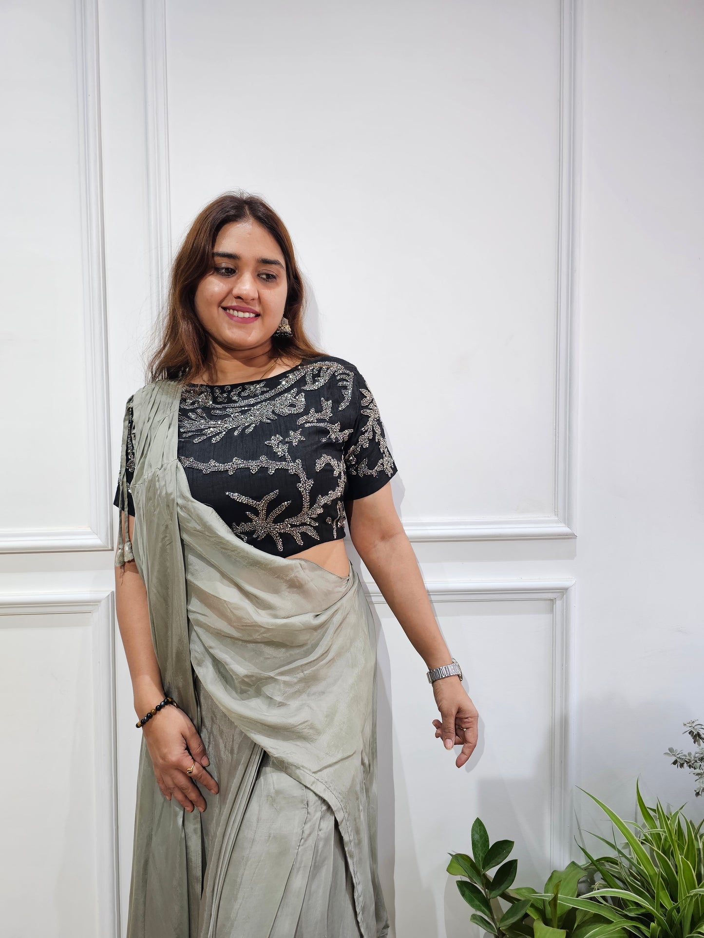 Jeenas indowestern drape pattern dress