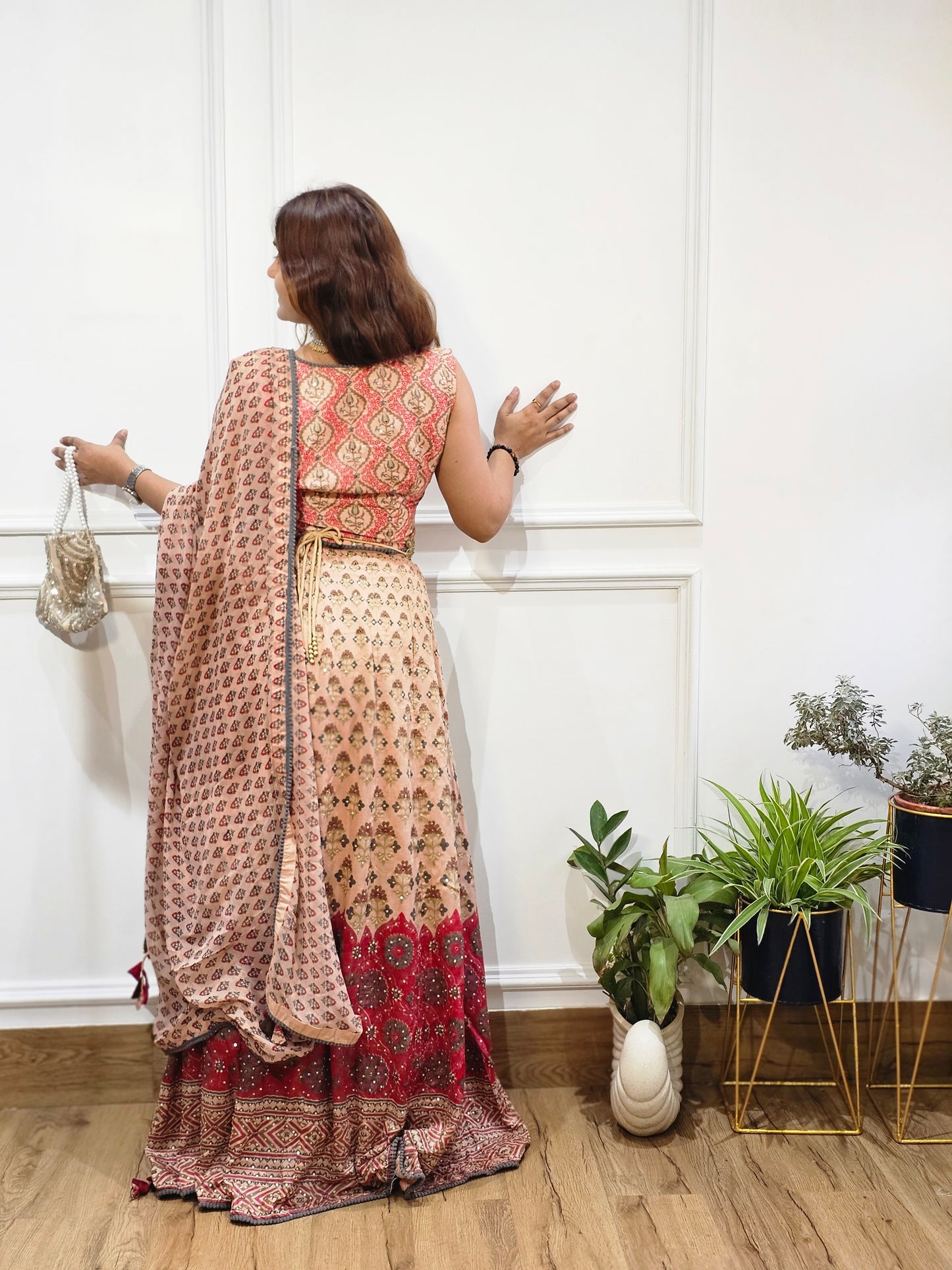 Jeenas lehnga with full hand embroidery