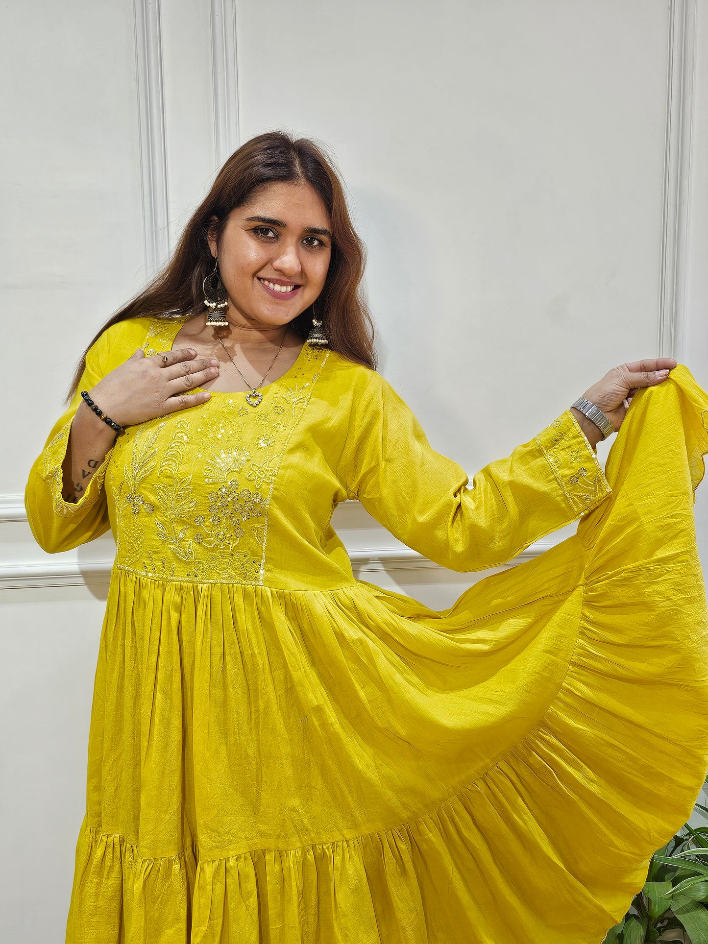 Jeenas short anarkali set