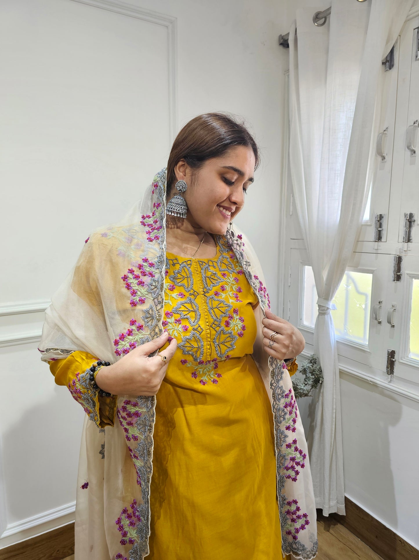 Jeenas heavy embroidery skirt kurta set