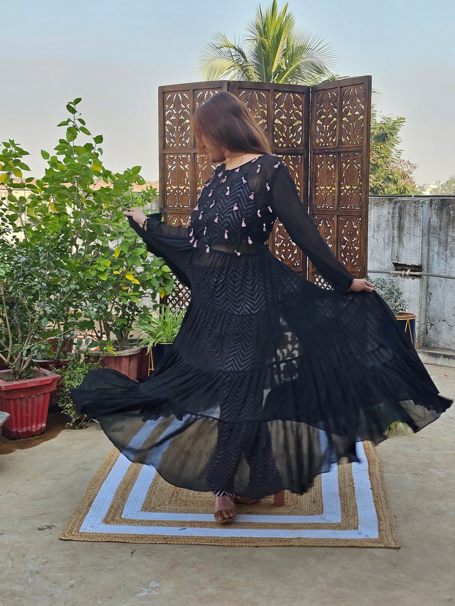 Jeenas anarkali indowestrn 3 piece set