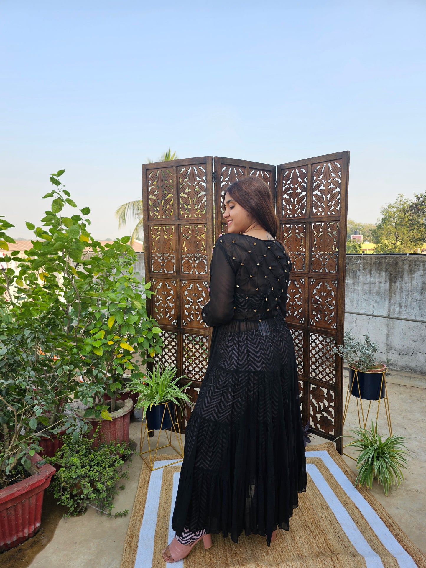 Jeenas anarkali indowestrn 3 piece set
