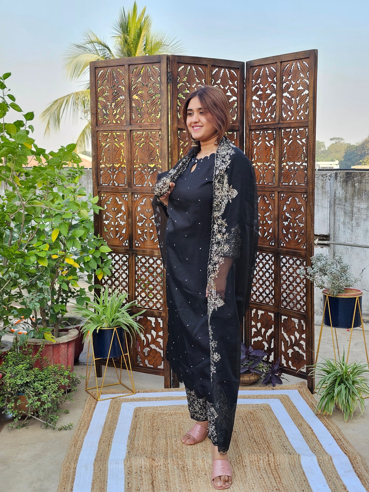 Jeenas silk zari suit