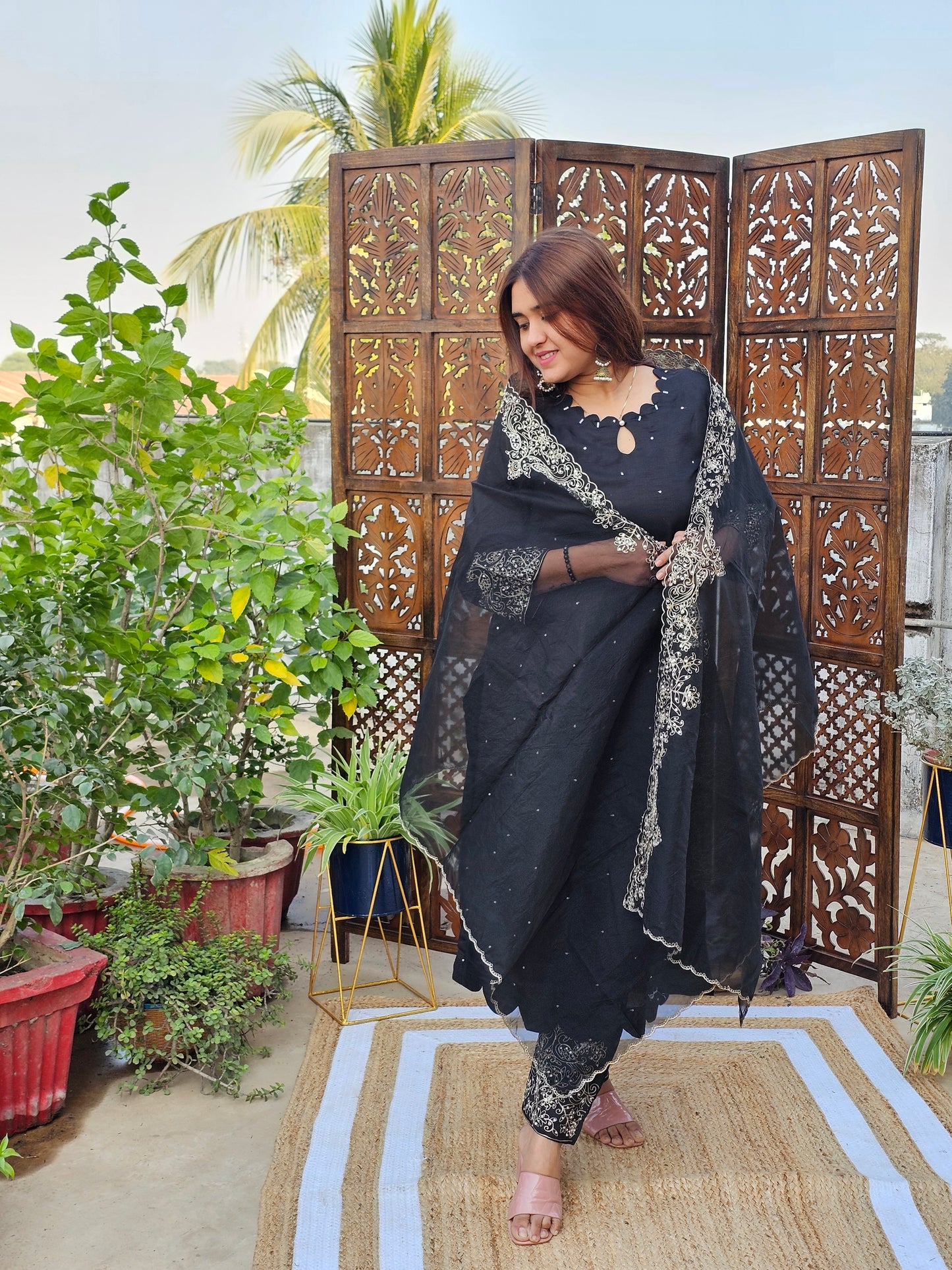 Jeenas silk zari suit