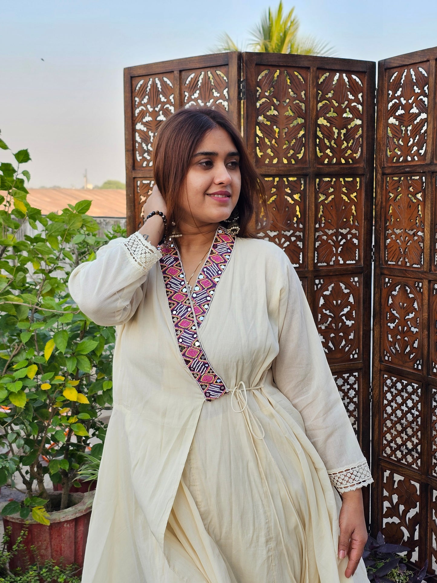 Jeenas angrakha cotton pant kurti set