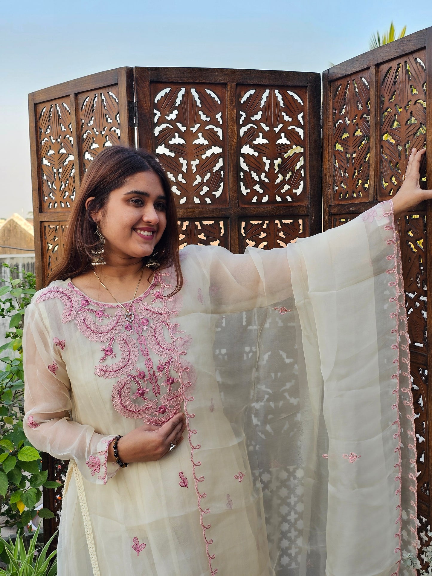 Jeenas organza long suit set