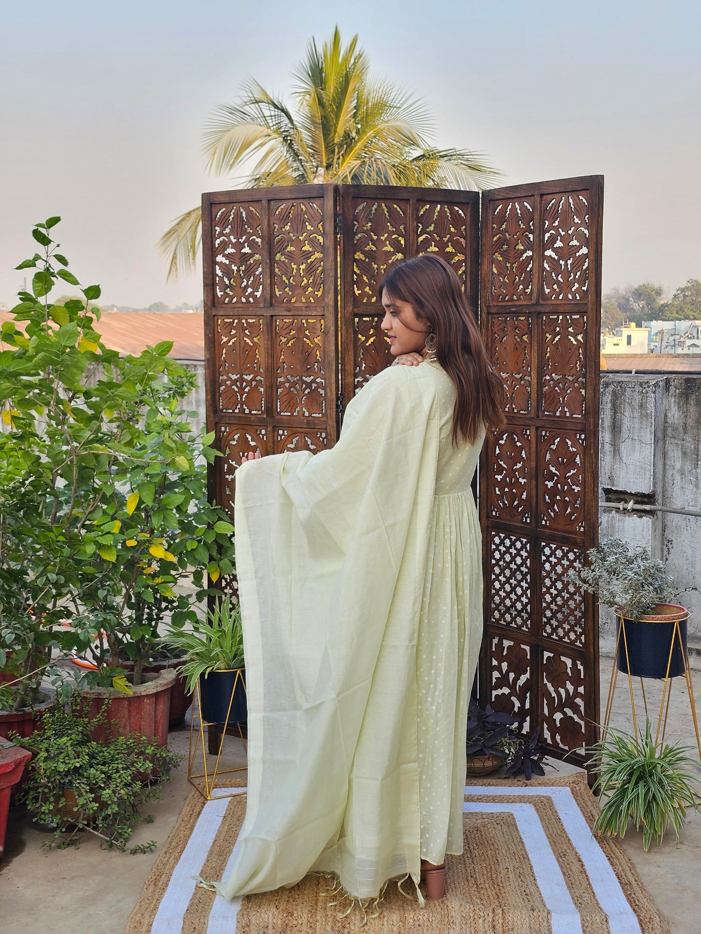 Jeenas anarkali pastel suit set