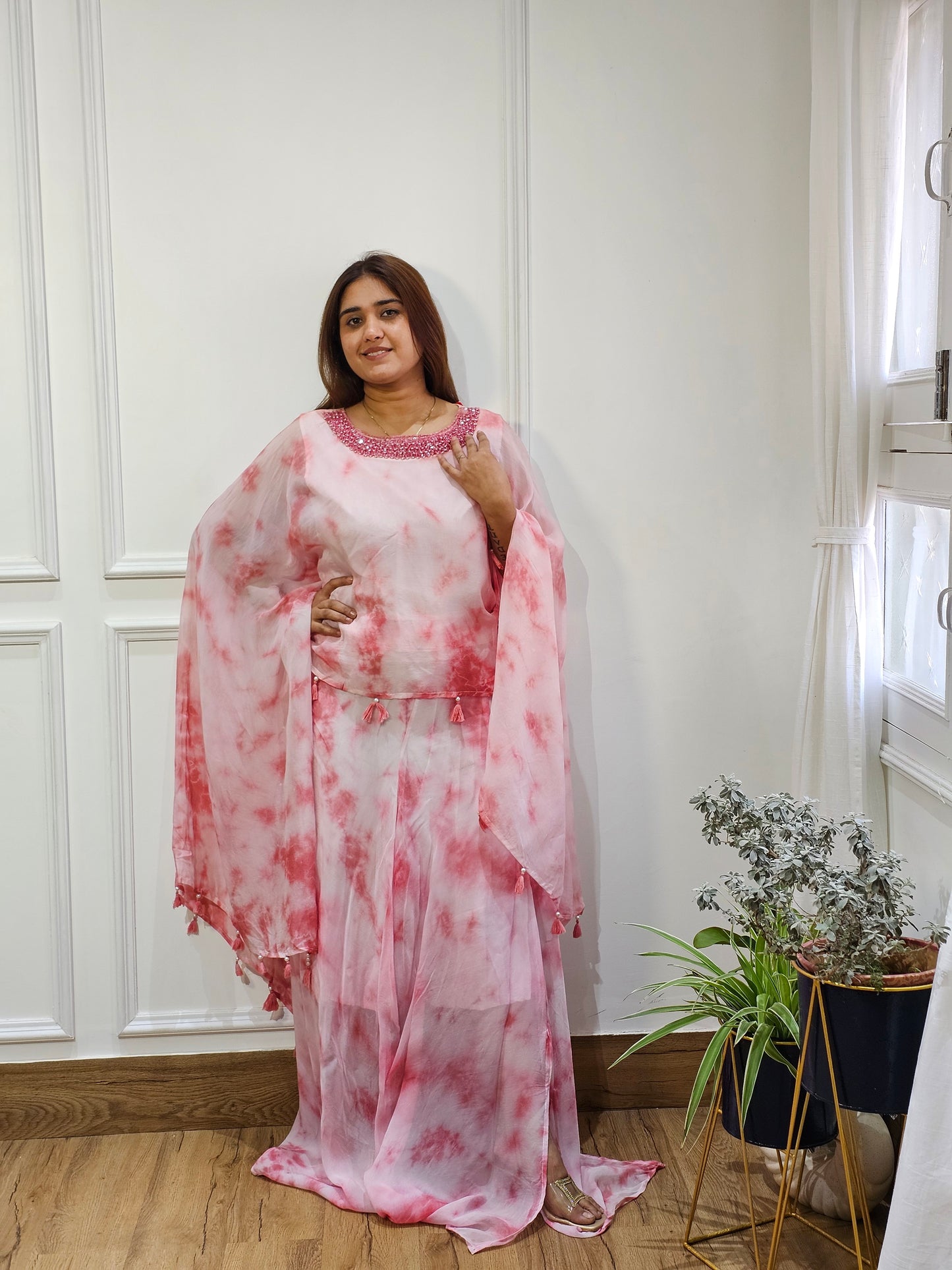 Jeenas organza tyedie indowesren set