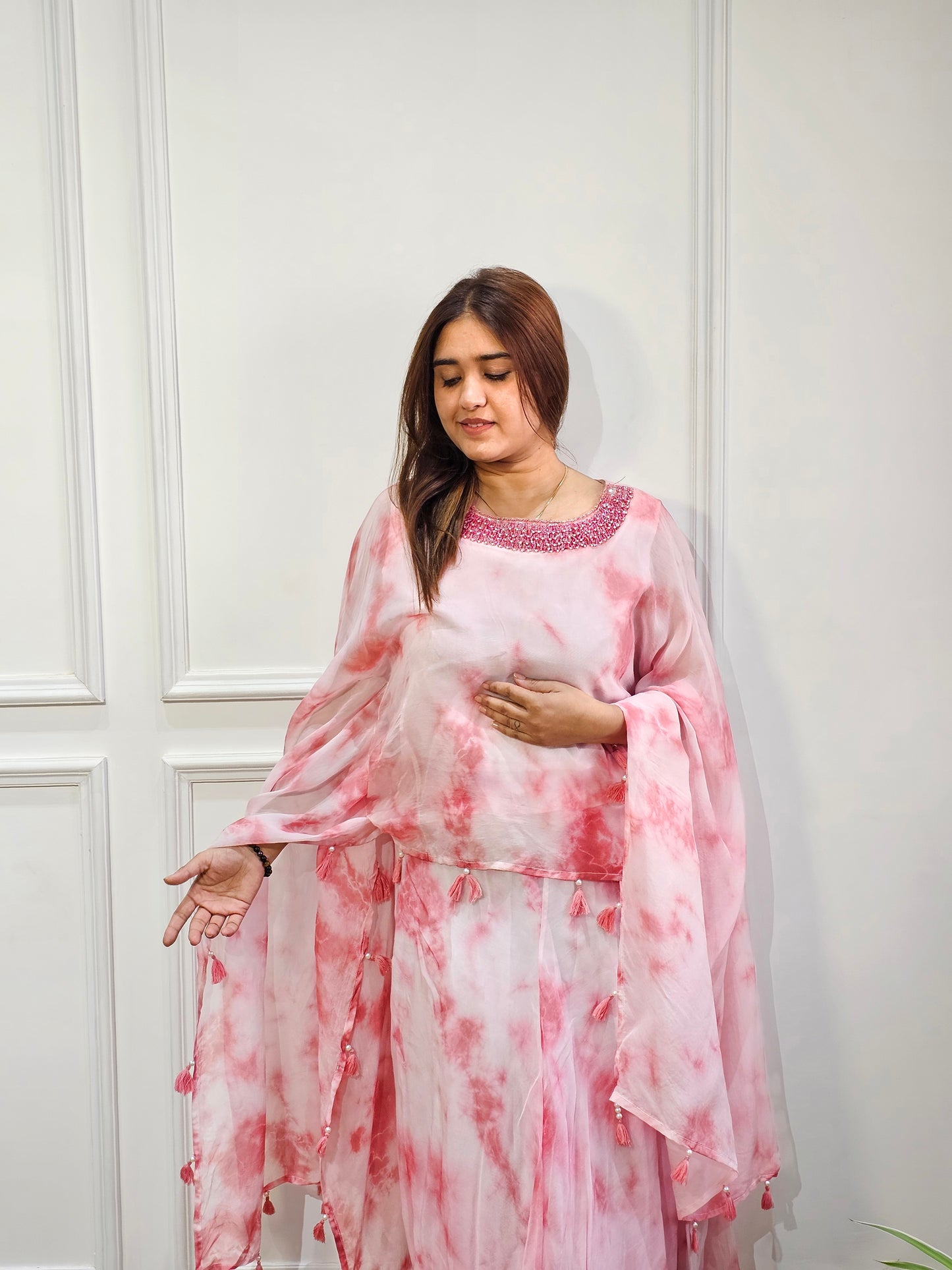 Jeenas organza tyedie indowesren set