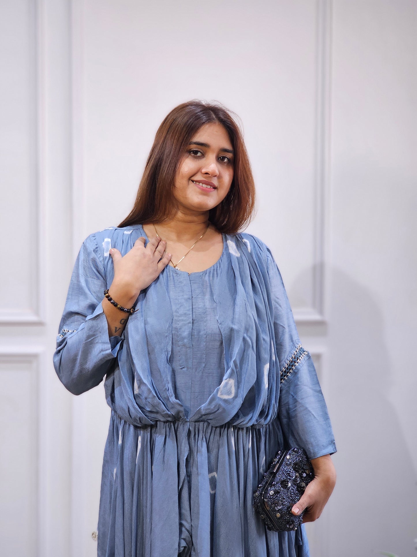 Jeenas pure silk grey tunic