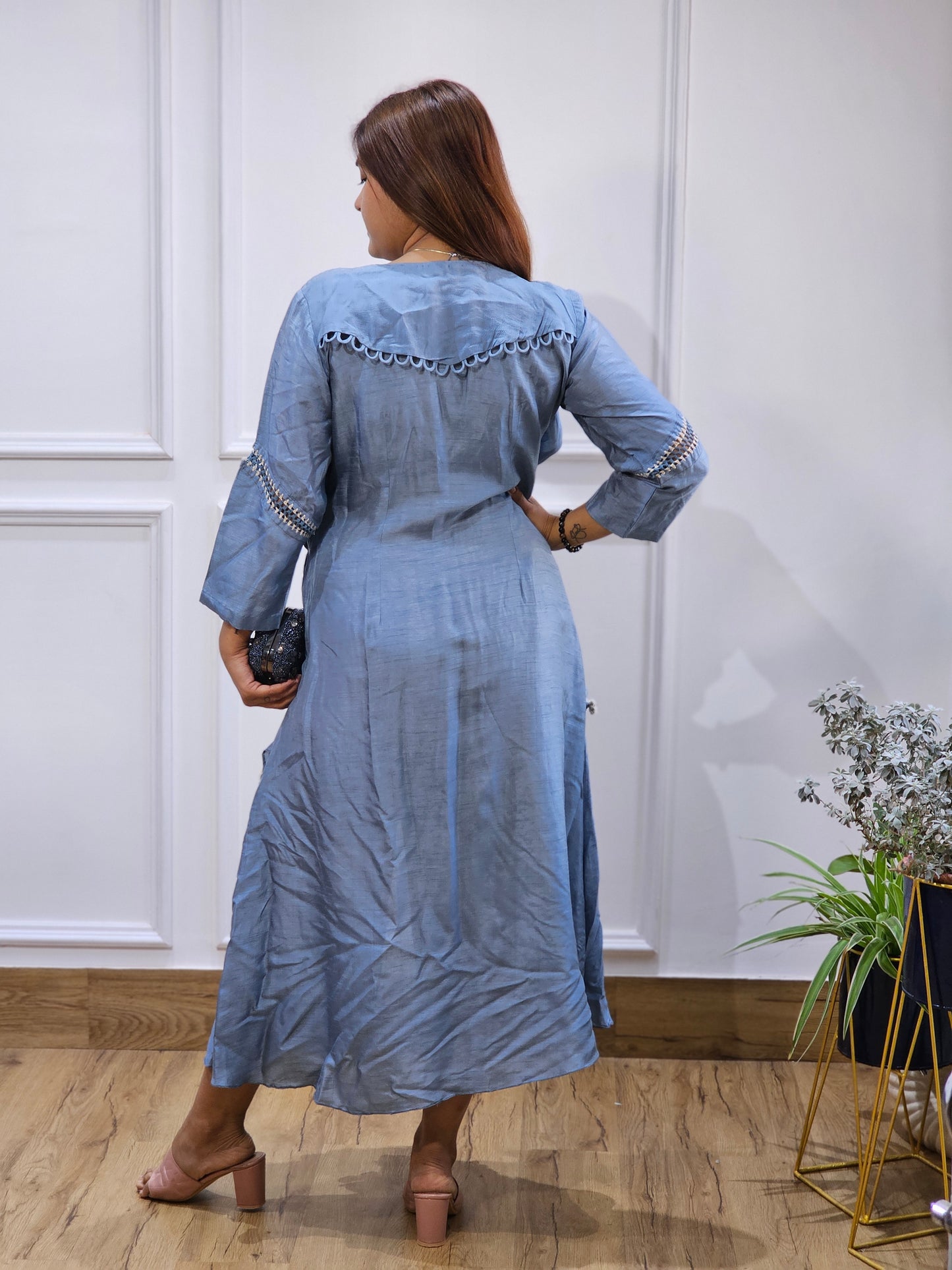 Jeenas pure silk grey tunic