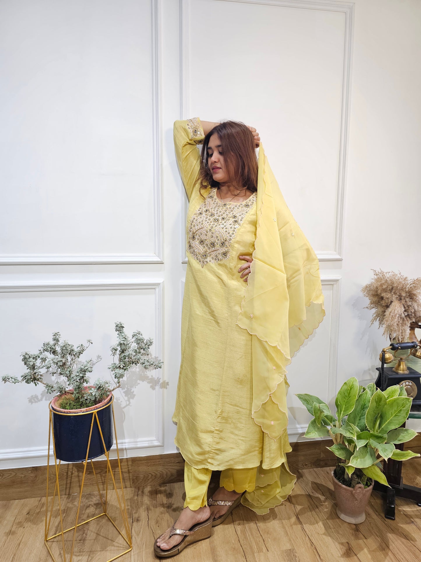 Jeenas tissue A line suit set