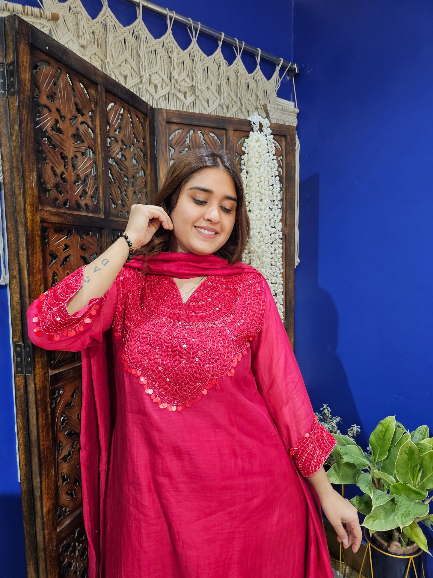 Jeenas embroidery A line suit set