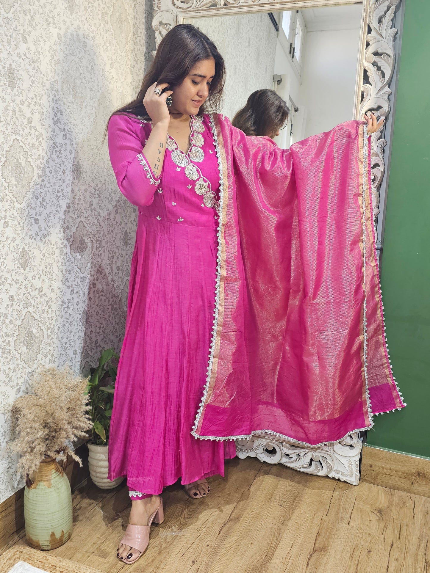Jeenas Anarkali angrakha suit set