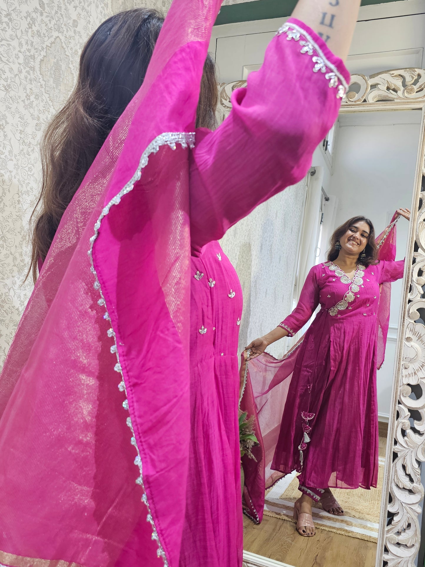 Jeenas Anarkali angrakha suit set