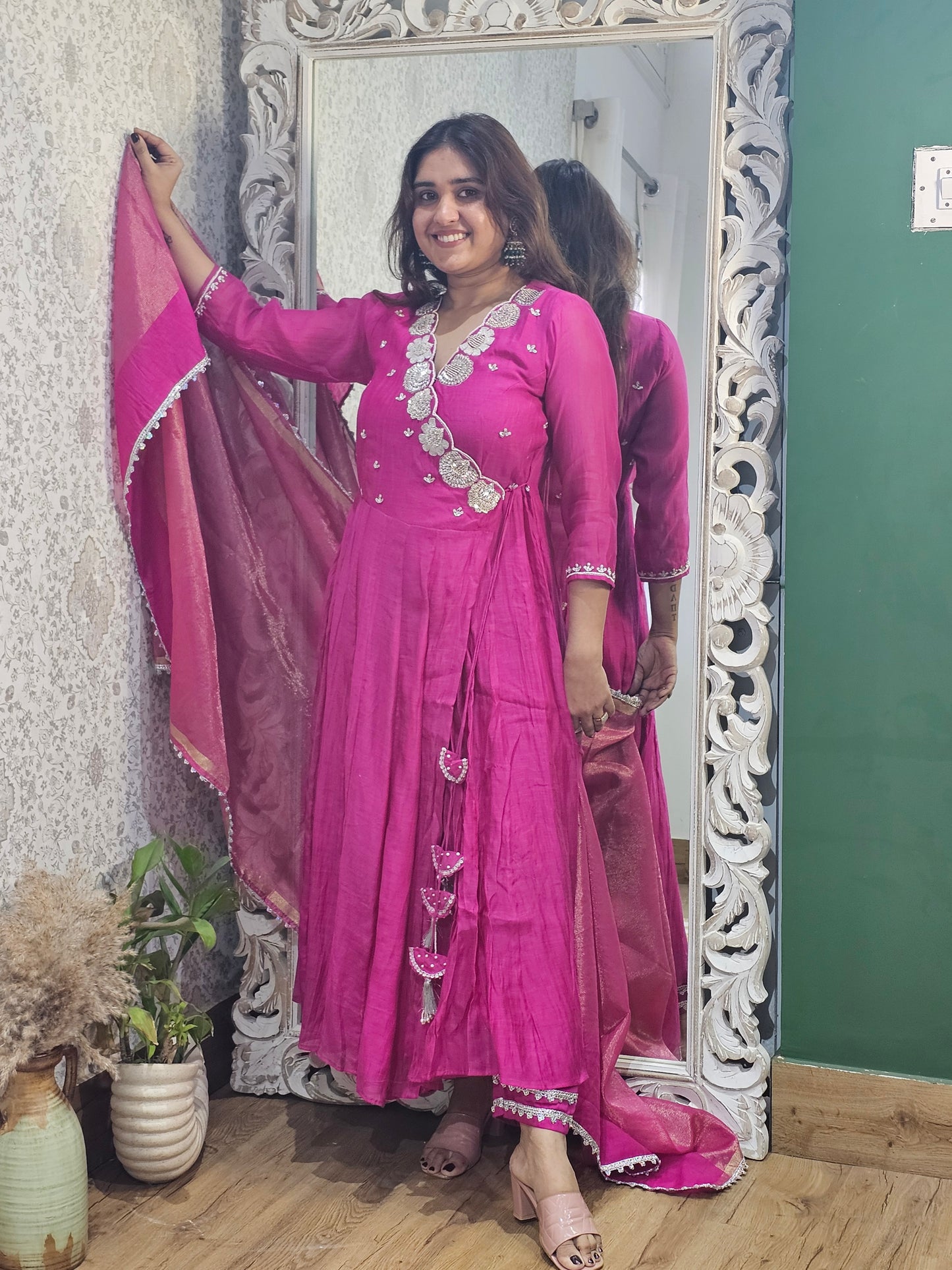 Jeenas Anarkali angrakha suit set
