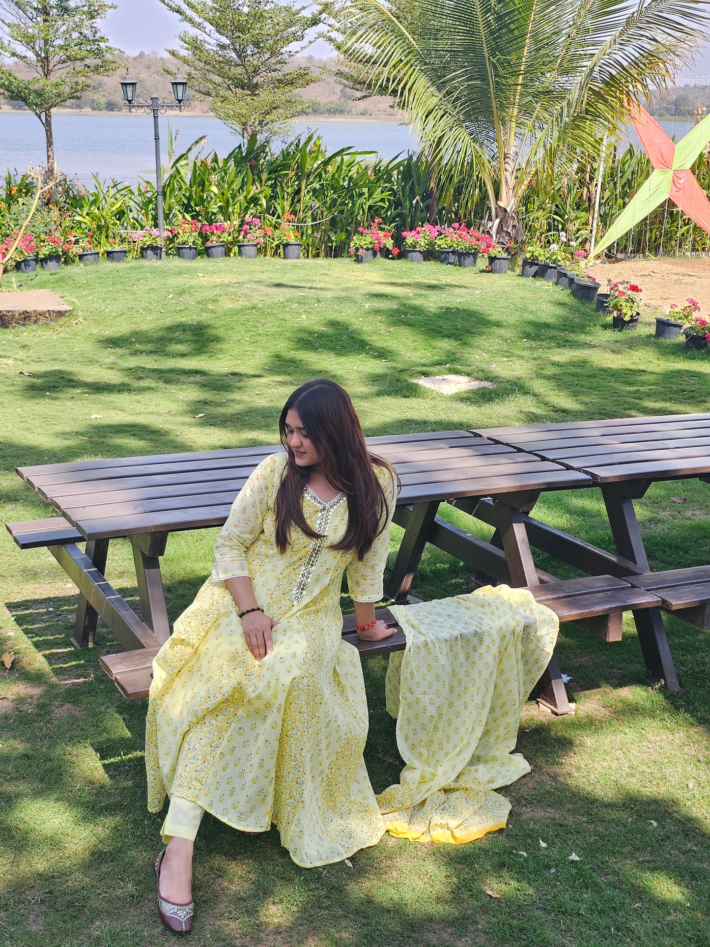Jeenas anarkali pure mal cotton suit