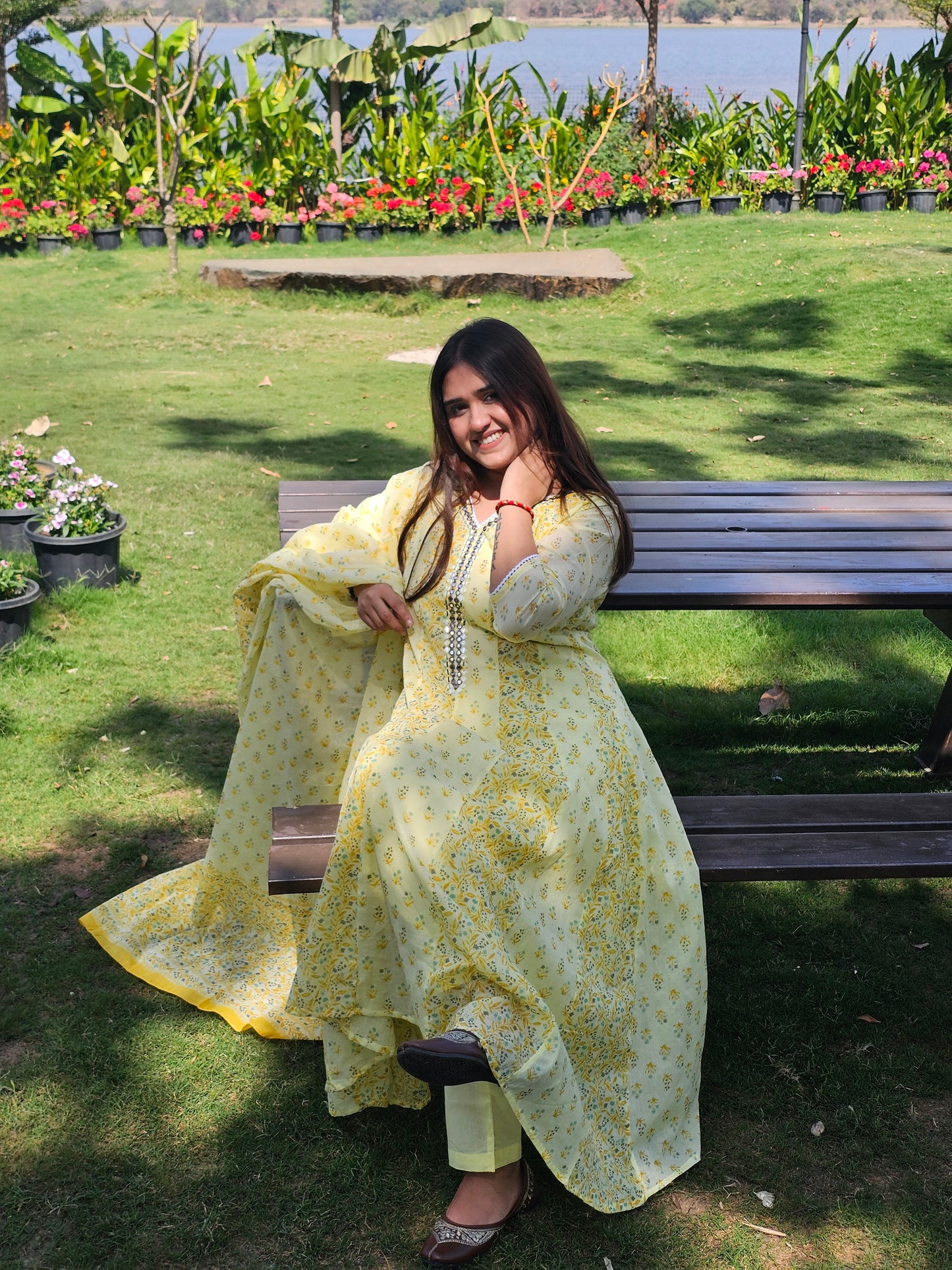 Jeenas anarkali pure mal cotton suit