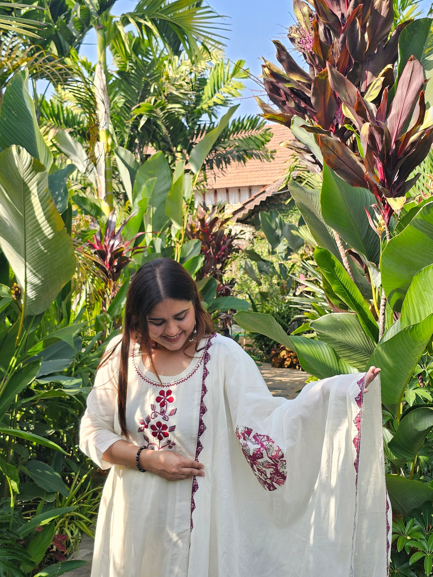Jeenas pure mal cotton applique suit