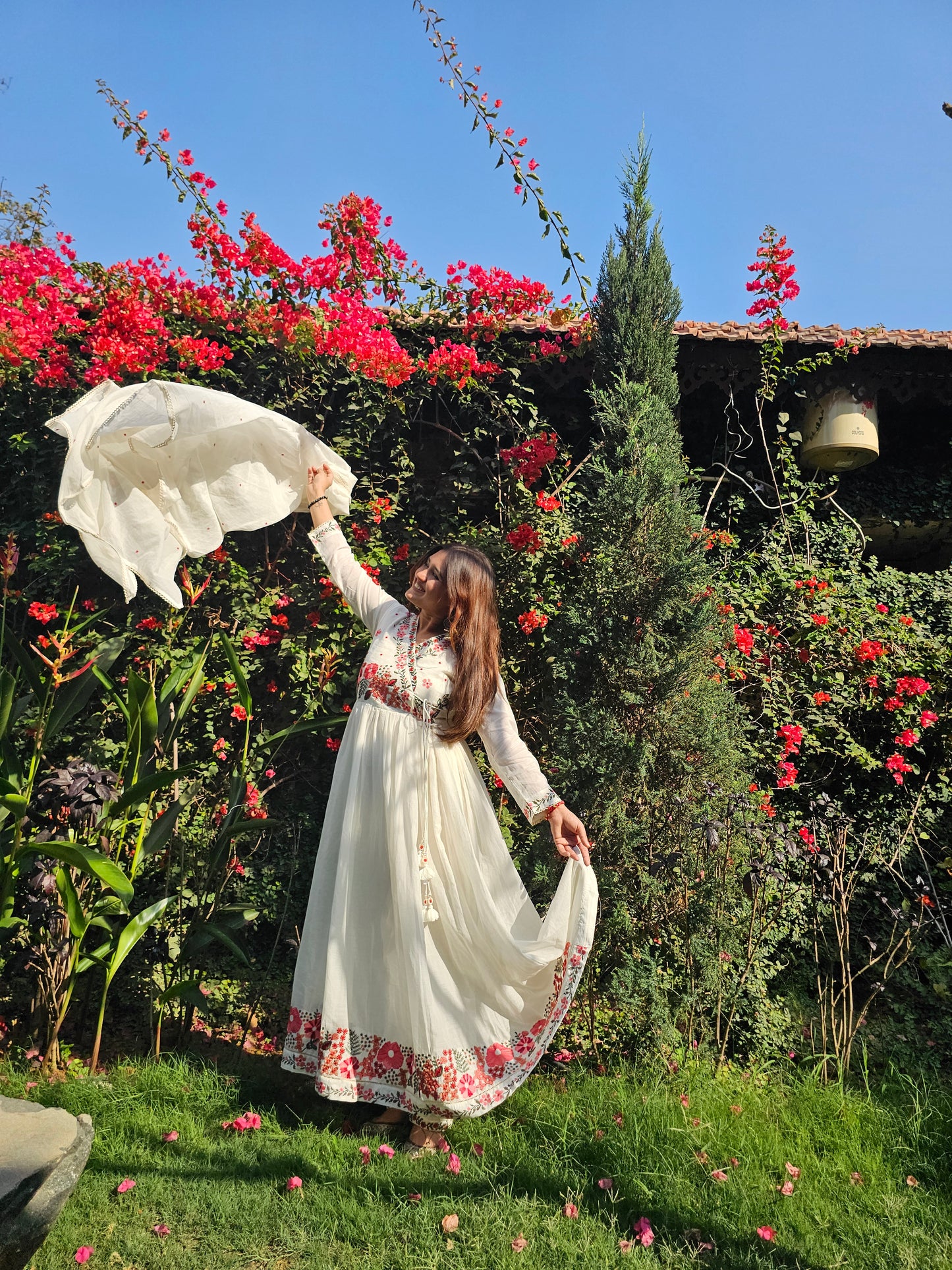 Jeenas anarkali pure mal cotton suit