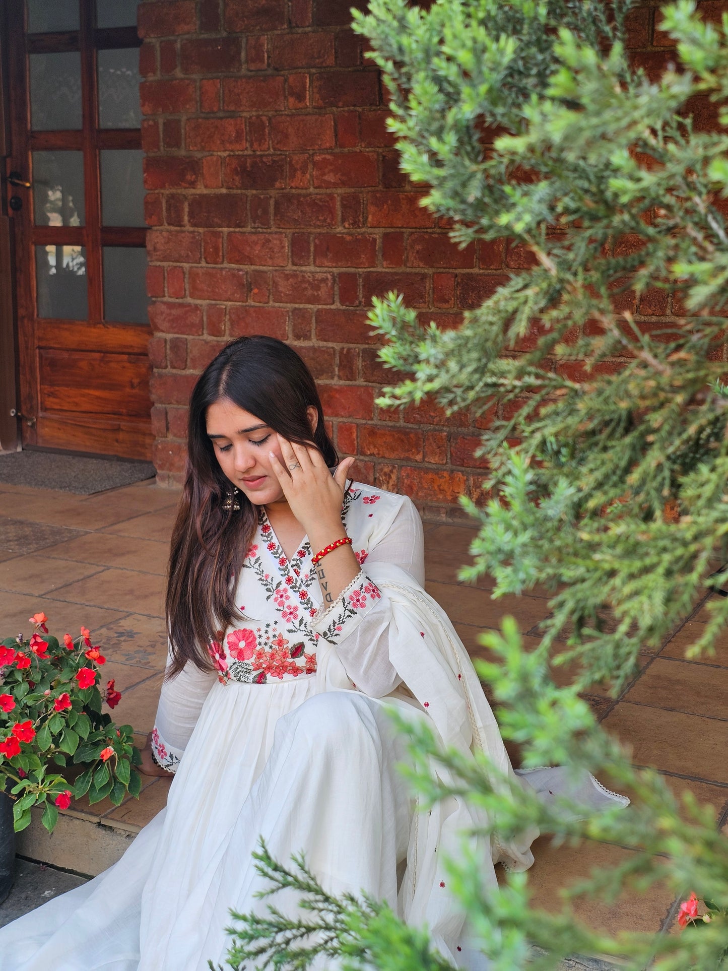 Jeenas anarkali pure mal cotton suit