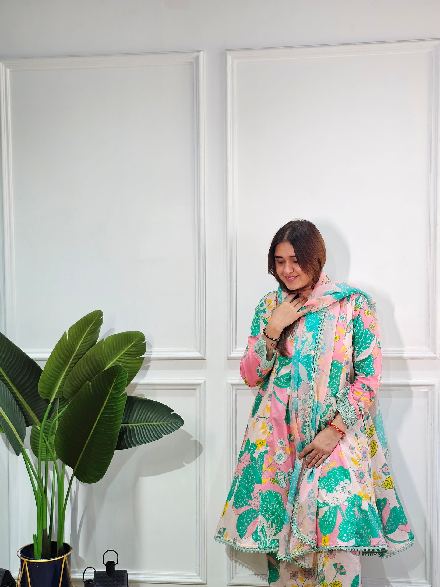 Jeenas floral pure mal cotton suit