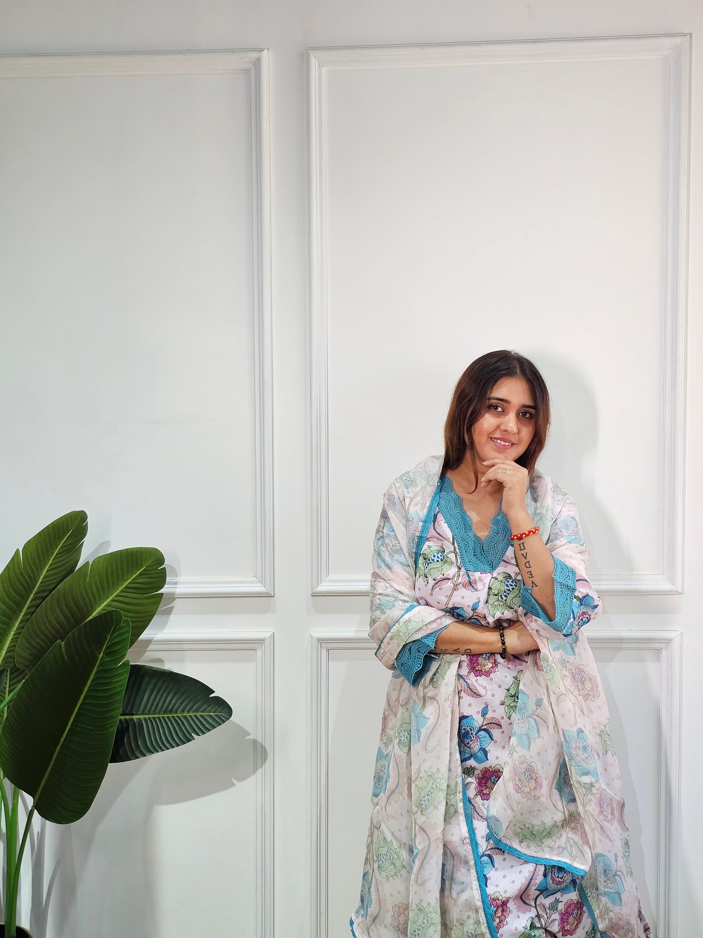 Jeenas floral pure mal cotton suit