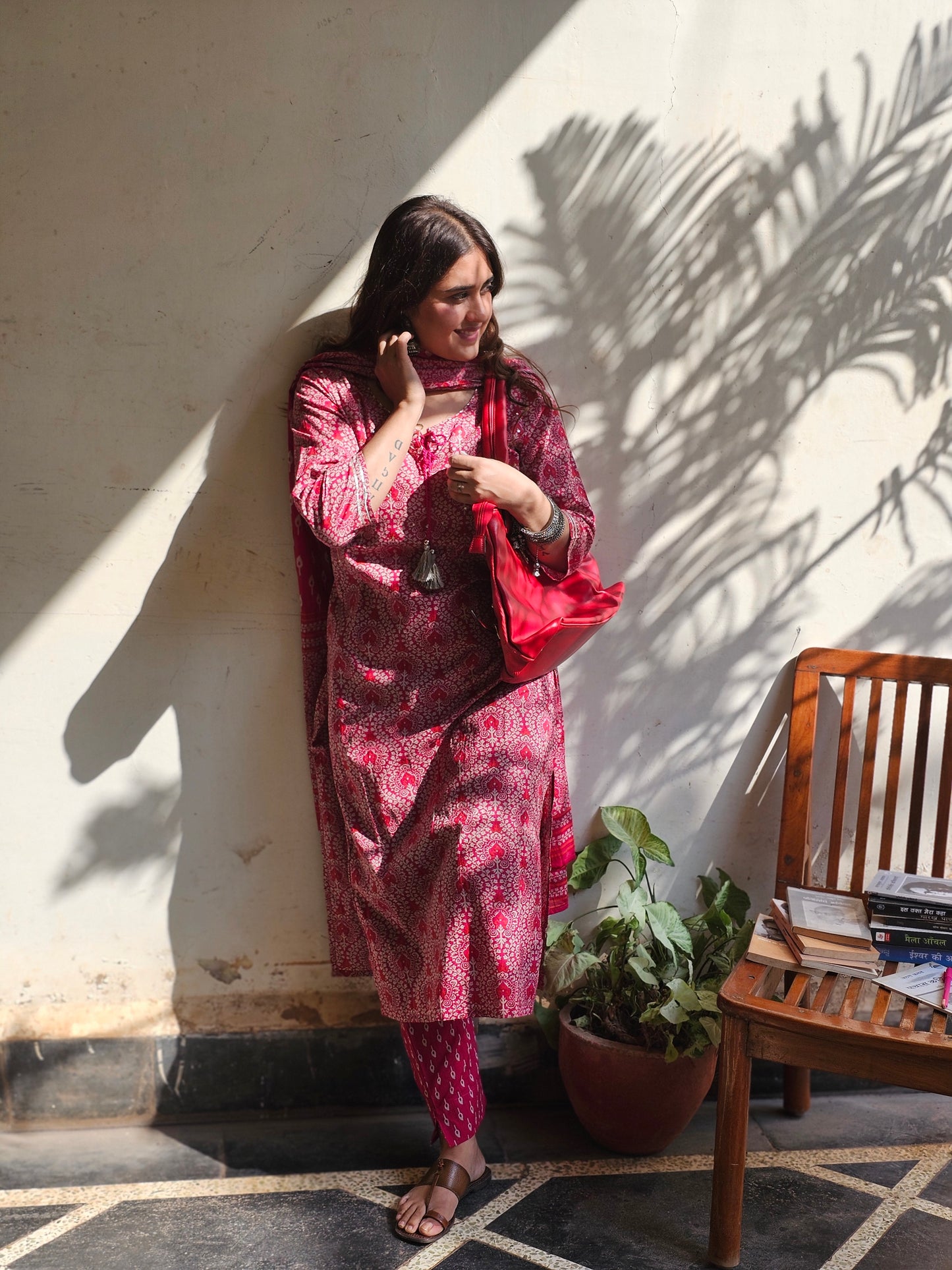 Jeenas floral print pure mul cotton suit set