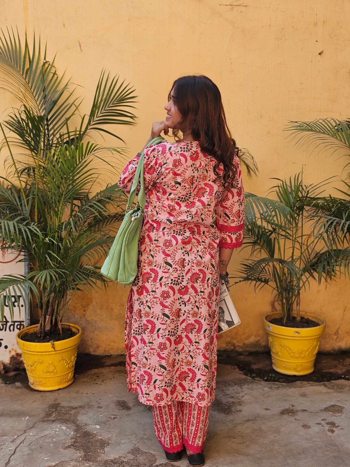 Jeenas floral print pure mul cotton cord set