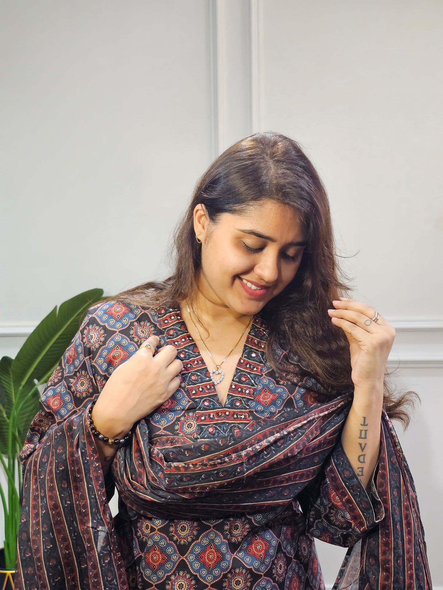 Jeenas ajrak pure cotton suit set