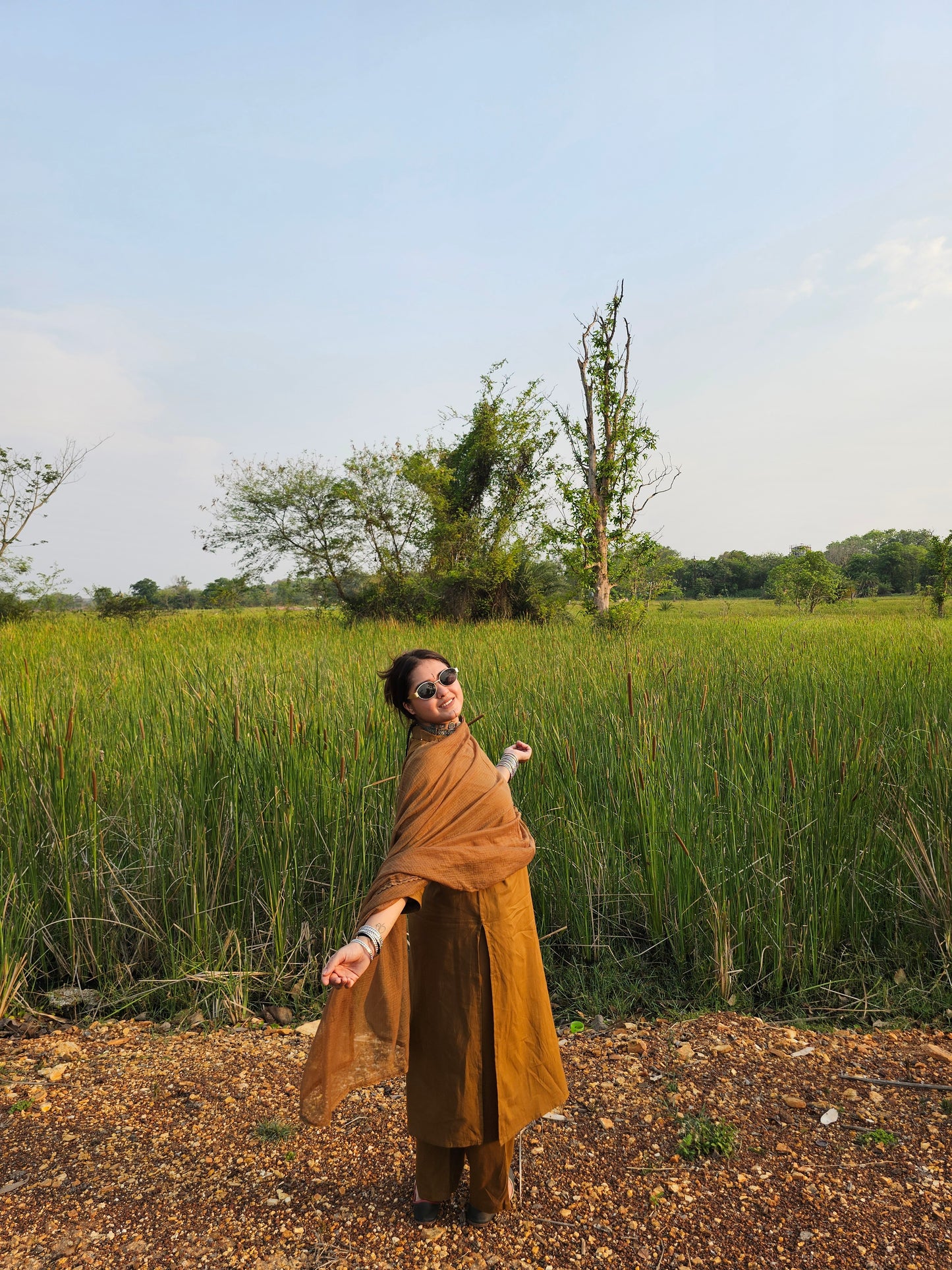 Jeenas pure cotton solid suit set with Doria dupatta