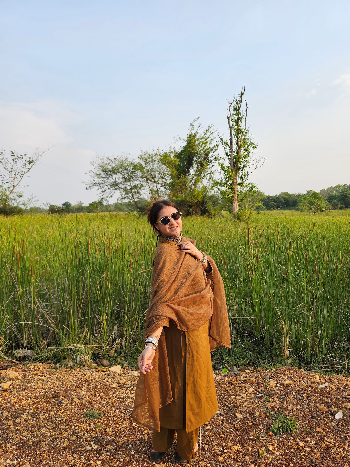 Jeenas pure cotton solid suit set with Doria dupatta