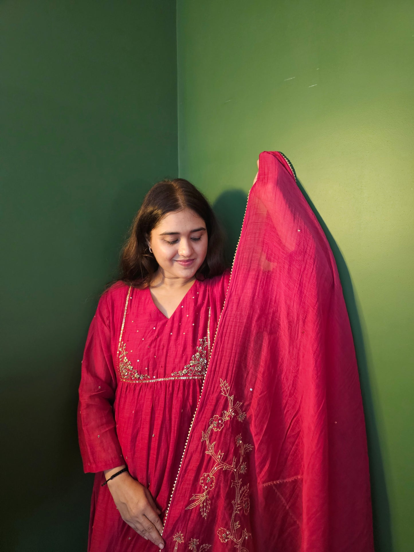 Jeenas pure mul chanderi suit set