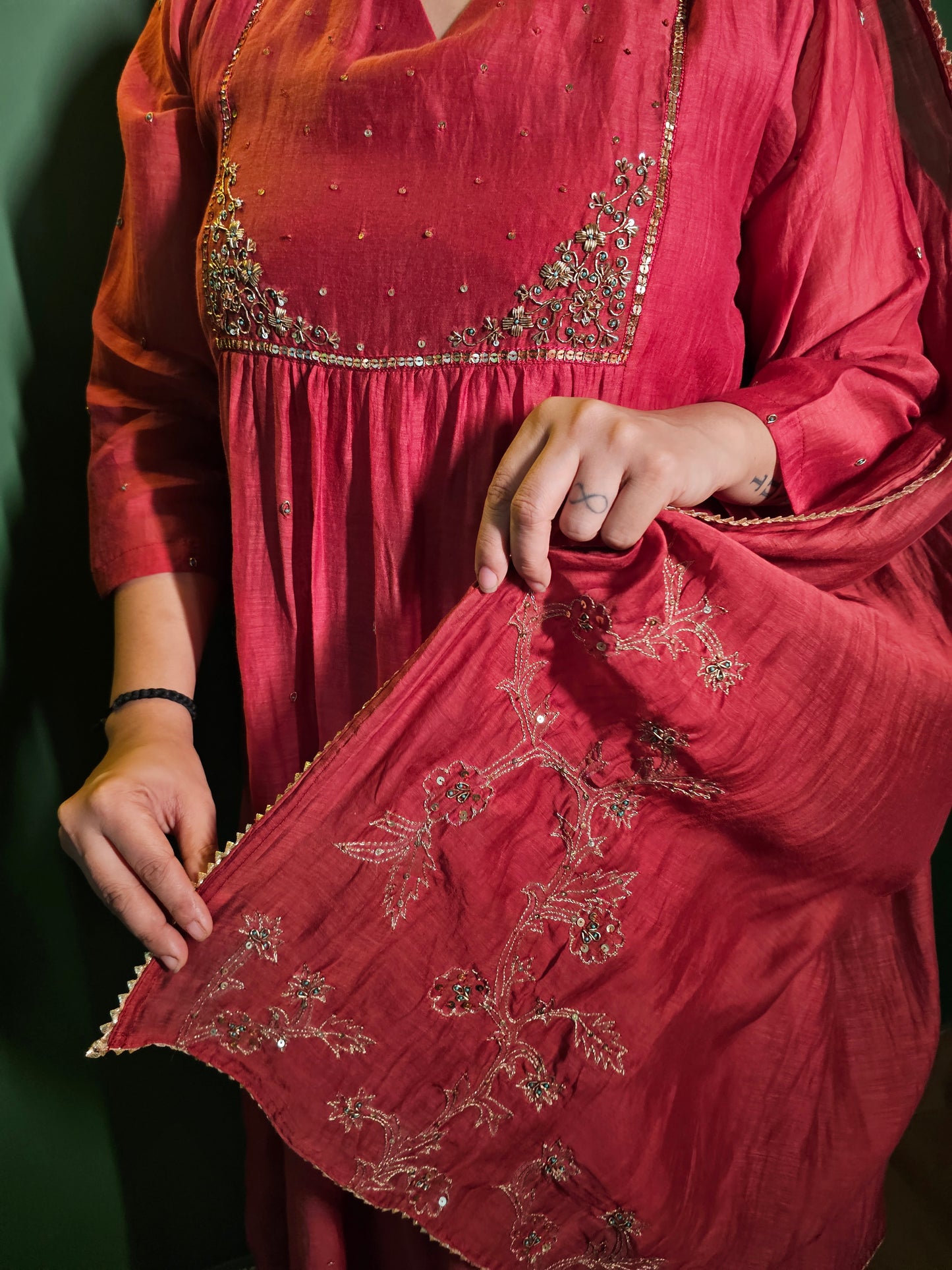 Jeenas pure mul chanderi suit set