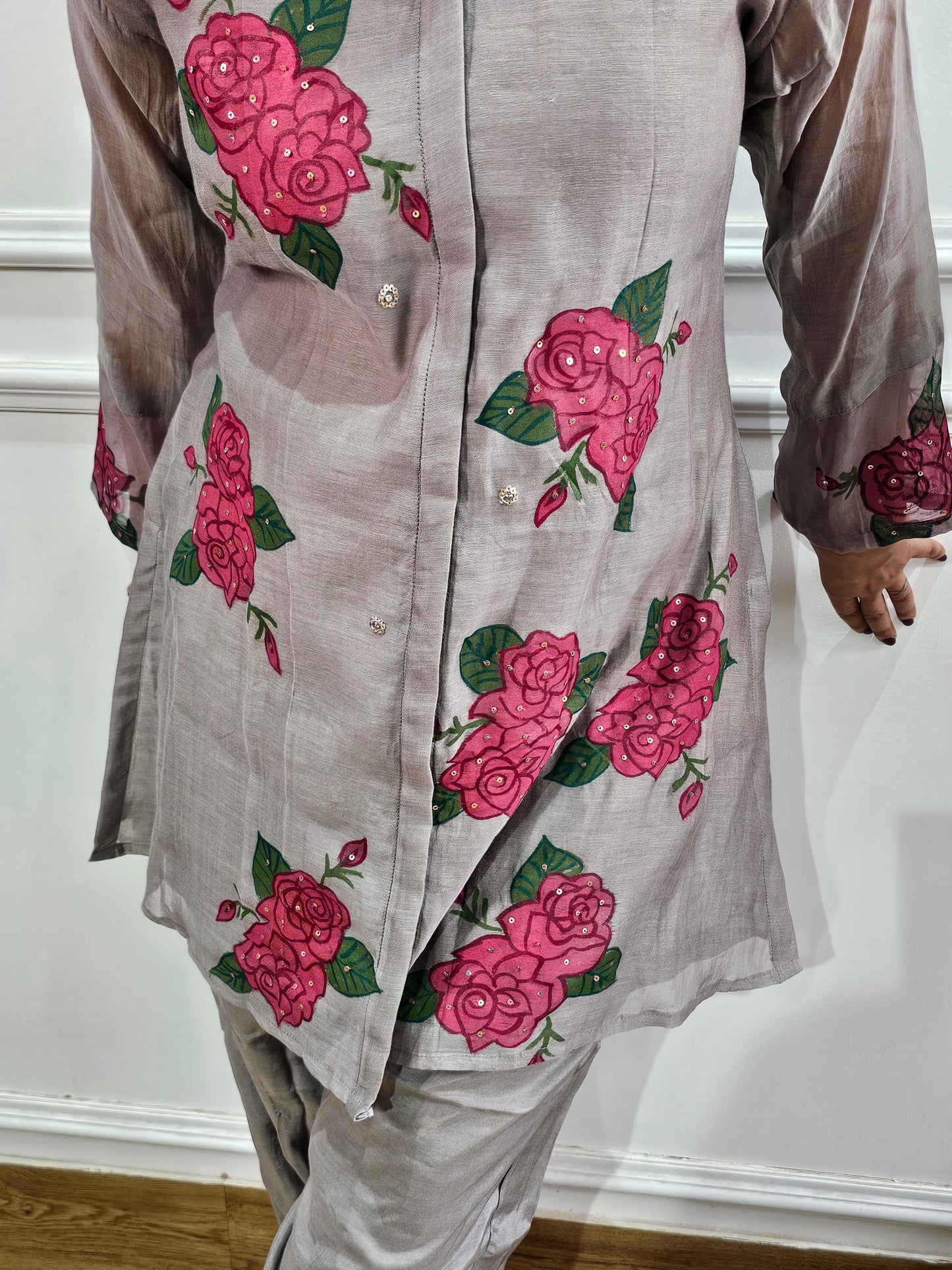 Jeenas pure mul chanderi Cord set