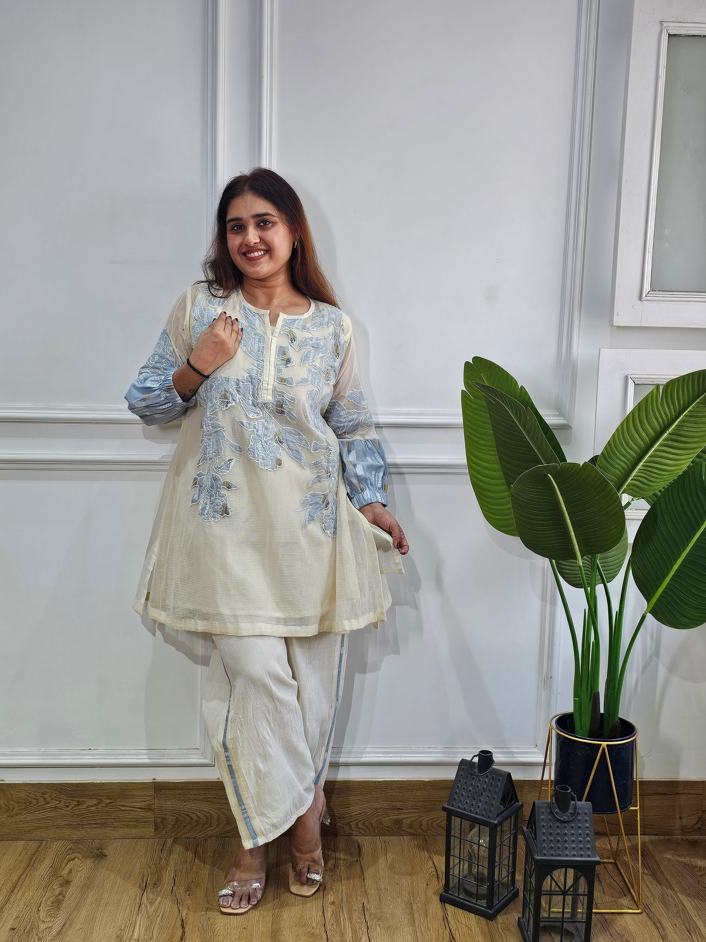 Jeenas pure mul chanderi Cord set