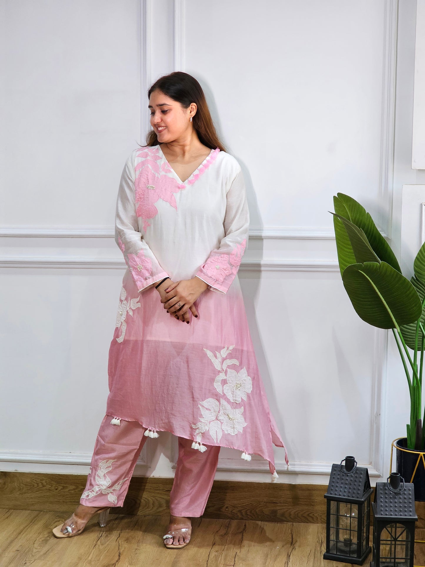 Jeenas pure mul chanderi Kurta set