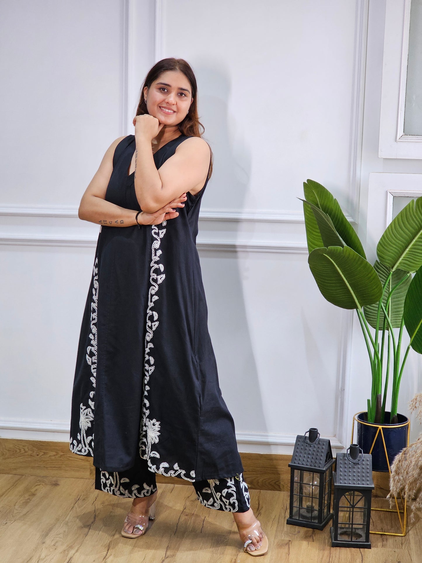 Jeenas pure mul chanderi suit set