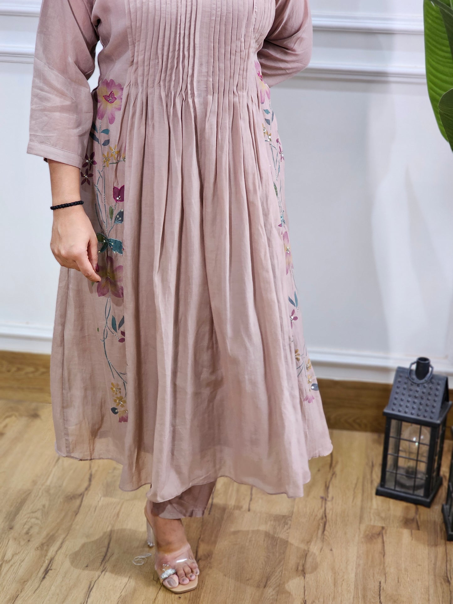pure mul chanderi Kurta set